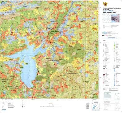 Gambar 1. Peta Rupa Bumi Digital Indonesia daerah Wadaslintang 