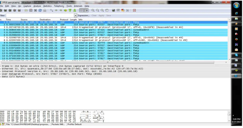 Gambar 3.10 Proses Capture Paket Menggunakan Wireshark 