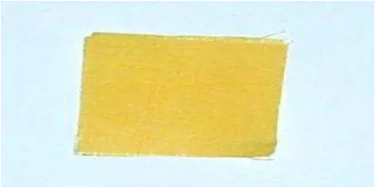 Gambar 5.2 (Sumber foto: Dameria Elisabet H)                                                          Pangkat moa terbuat dari kain moa,                                                                   dengan ukuran panjang 3cm dan lebar 3cm