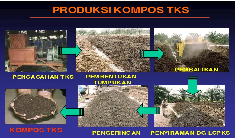Gambar 6. Tahapan pembuatan kompos dari TKS dan LCPKS 