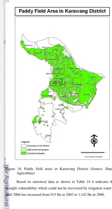 Figure 18. Paddy field areas in Karawang District (Source: Department of 