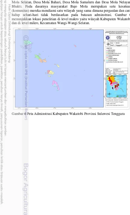 Gambar 6 Peta Adminstrasi Kabupaten Wakatobi Provinsi Sulawesi Tenggara 