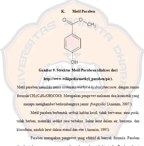 Gambar 9. Struktur Metil Parabean (diakses dari 