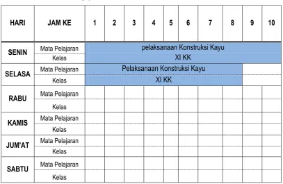 Tabel 1. Jadwal Mengajar Mandiri 