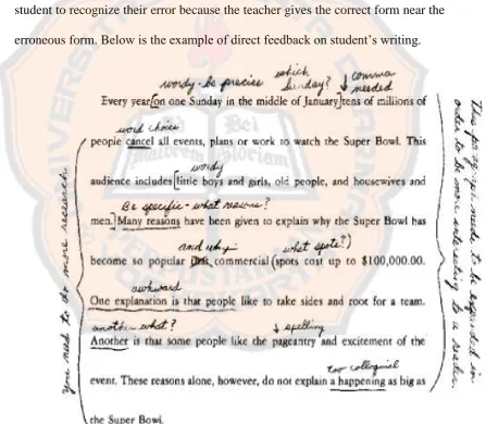Figure 2.2 Direct Feedback on Writing from http://teachingandlearninginhighered.org 