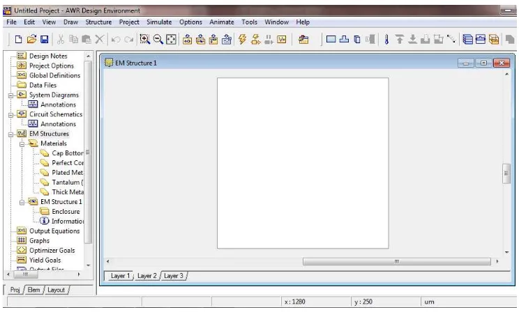 Gambar 2.9 Tampilan Awal AWR Microwave 2004 