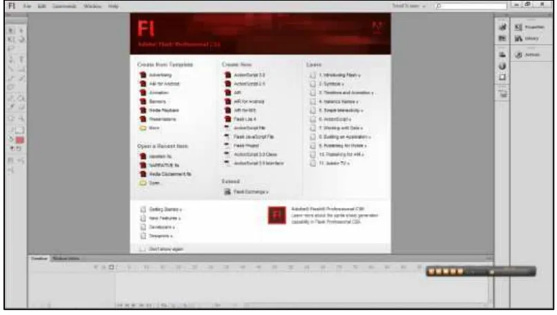 Gambar 10. Tampilan Adobe Flash CS 6(Sumber : koleksi pribadi)
