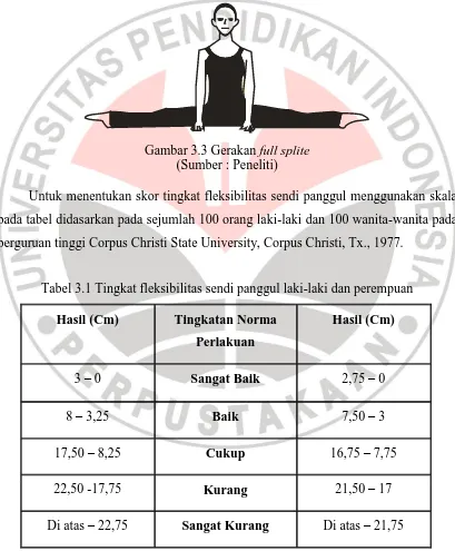 Gambar 3.3 Gerakan full splite (Sumber : Peneliti) 