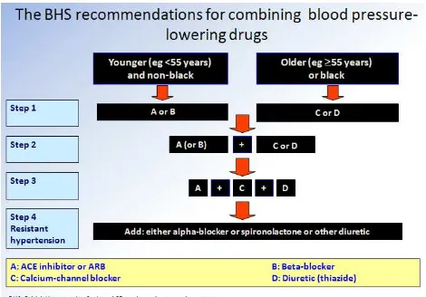 Gambar 2. Diagram langkah-langkah terapi hipertensi berdasarkan British Society of 