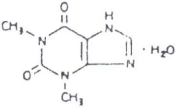 Gambar 3. Struktur Molekul Teofilin (Anonim, 1995) 