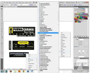 Gambar III.7 peletakan elemen visual dan modifikasi warna 