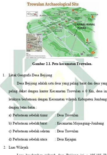 Gambar 2.1. Peta kecamatan Trowulan. 