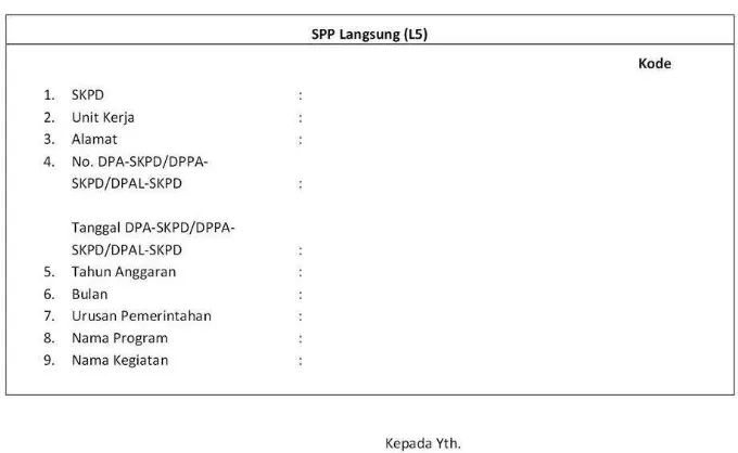Tabel 3.2.  Contoh Surat Pengantar SPP-LS 