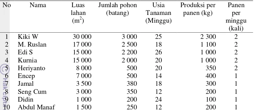 Tabel  9 Sampel petani yang tergabung dalam kelompok tani 