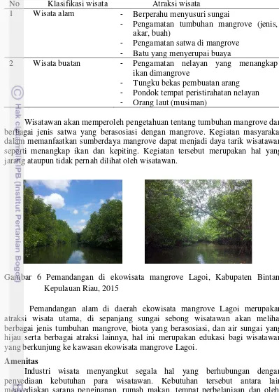 Gambar 6 Pemandangan di ekowisata mangrove Lagoi, Kabupaten Bintan, 