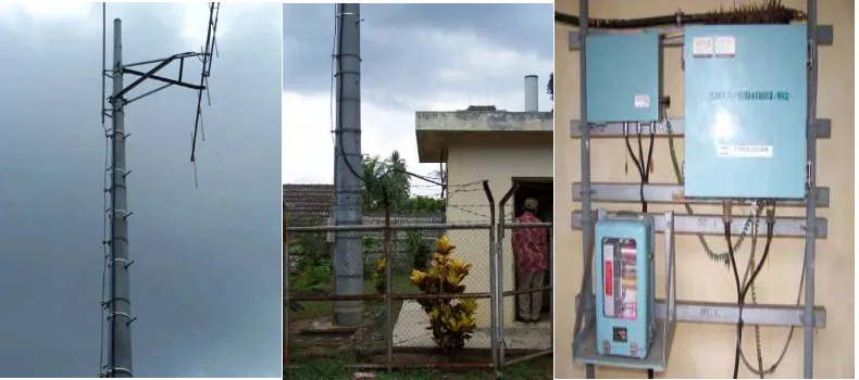 Gambar 4 Stasiun telemetri curah hujan dengan sistem radio di Jatisrono (HuluBengawan Solo) yang sudah tidak berfungsi lagi.