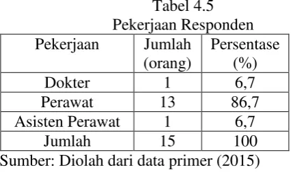 Tabel 4.5 Pekerjaan Responden 