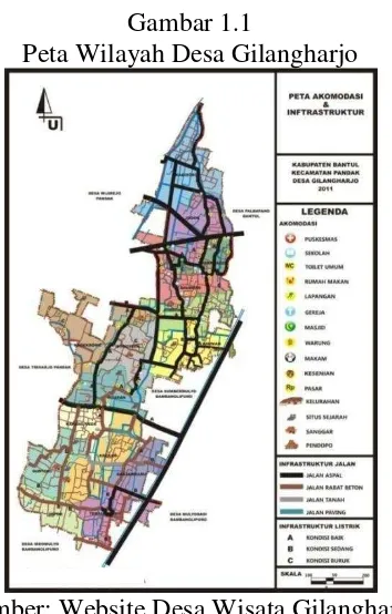 Gambar 1.1 Peta Wilayah Desa Gilangharjo 