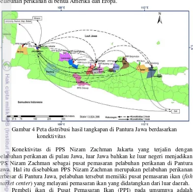 Tabel 11 Konektivitas 12 pelabuhan perikanan dalam distribusi ikan di                  Pantura Jawa  