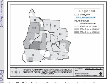 Gambar 10. Peta Tipologi  Permukiman berdasarkan Luas Bangunan di 