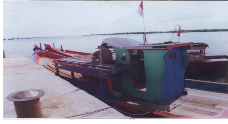Gambar 3.   Kapal transportasi ke  Gampong  Telaga Tujuh Kecamatan Langsa 