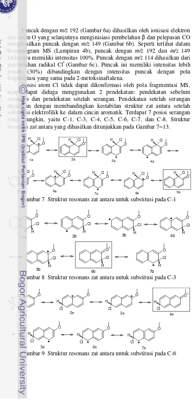 Gambar 7  Struktur resonans zat antara untuk substitusi pada C-1 