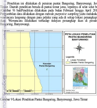 Gambar 9 Lokasi Penelitian Pantai Bangsring, Banyuwangi, Jawa Timur 