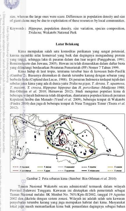 Gambar 2  Peta sebaran kima (Sumber: Bin-Othman et al. 2010) 