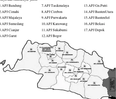 Gambar 2.1 Peta Lokasi APJ di Jawa Barat 