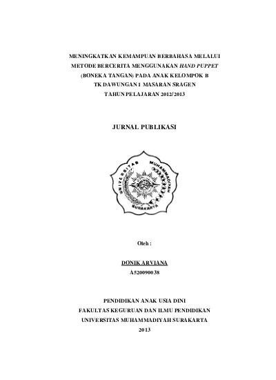 MENINGKATKAN KEMAMPUAN BERBAHASA MELALUI METODE BERCERITA MENGGUNAKAN ...