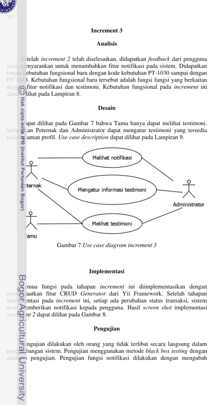 Gambar 7 Use case diagram increment 3 