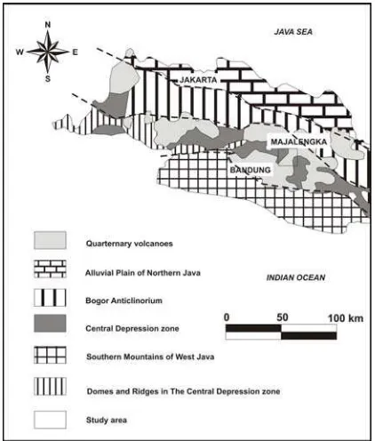 Fig. 2  Physiographic of West Java according to van Bemmelen classification (1949). 