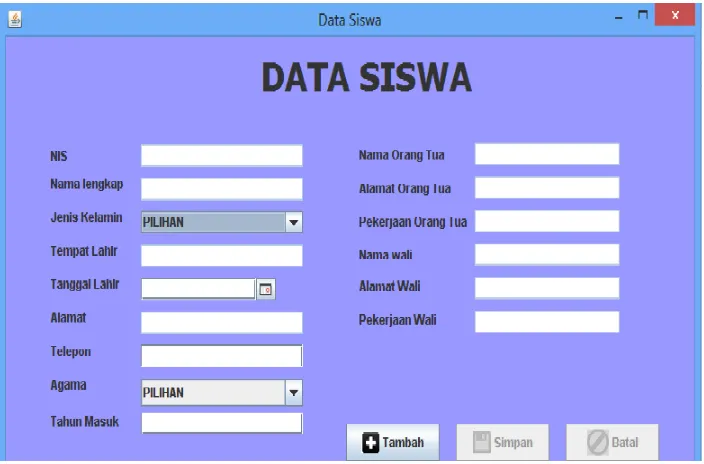 Tabel 5.16  Fungsi Tombol-Tombol Form Data Siswa