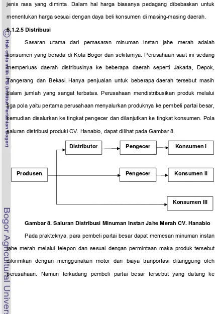 Gambar 8. Saluran Distribusi Minuman Instan Jahe Merah CV. Hanabio 