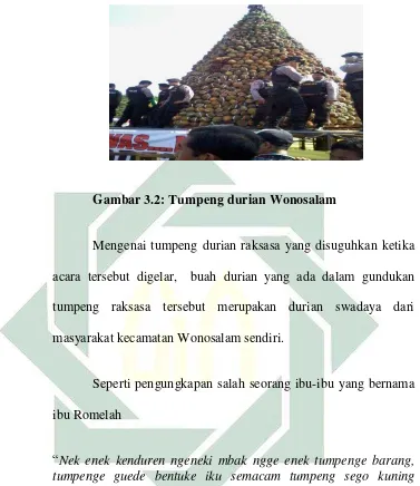 Gambar 3.2: Tumpeng durian Wonosalam 