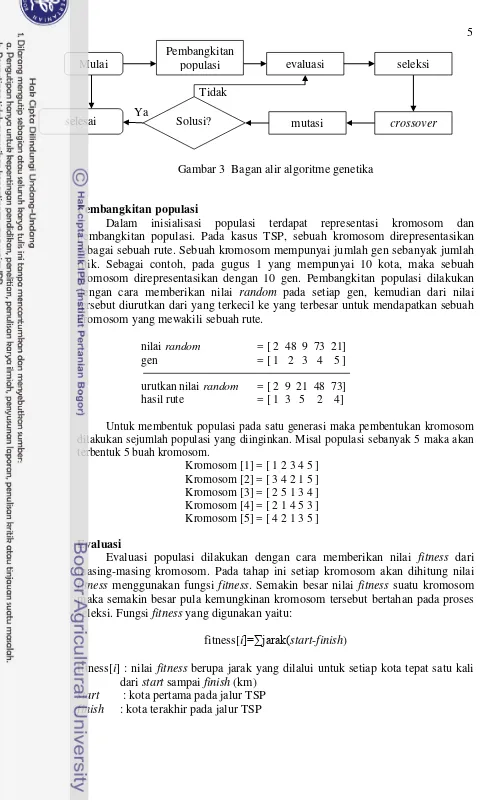 Gambar 3  Bagan alir algoritme genetika 