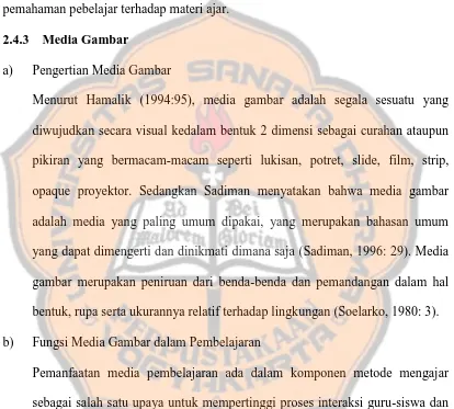 gambar merupakan peniruan dari benda-benda dan pemandangan dalam hal 