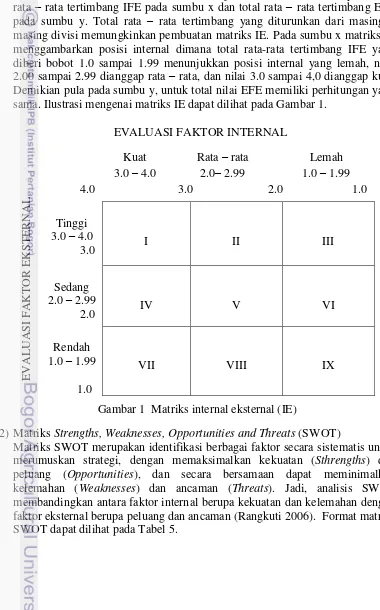 Gambar 1  Matriks internal eksternal (IE) 