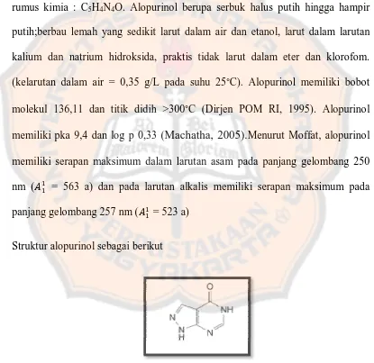 Gambar 1. Struktur alopurinol 