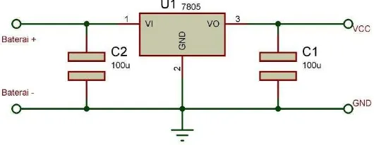 Gambar 6 Rangkaian regulator 5V 