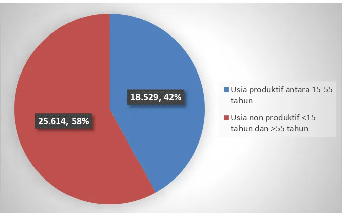 Gambar 6. Diagram Komposisi Penduduk Kecamatan Klaten Tengah Menurut Usia Produktif 