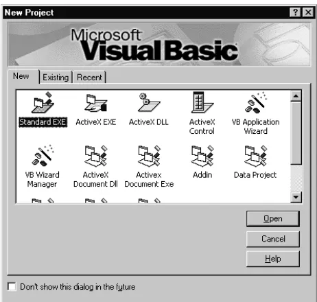 Gambar 2.26. IDE Visual Basic dengan window yang terbuka. 