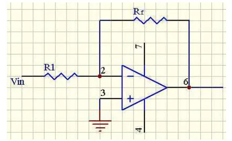 gambar 3.3.Gambar 3.3. Rangkaian penguat tegangan inverting amplifier