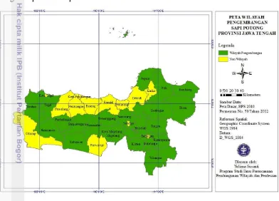 Gambar 8 Peta Wilayah Pengembangan Sapi Potong di Provinsi Jawa Tengah 