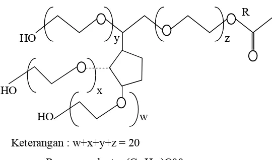 Gambar  6. Struktur Tween 60 (Rowe dkk., 2003) 