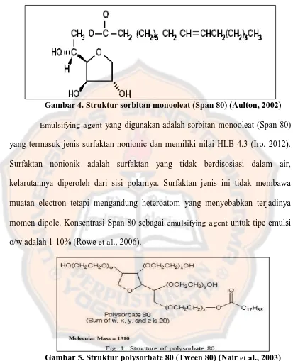 Gambar 4. Struktur sorbitan monooleat (Span 80) (Aulton, 2002)   