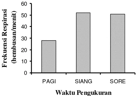 Gambar 6.  Grafik Frekuensi Respirasi Domba pada Waktu Pengukuran Berbeda   