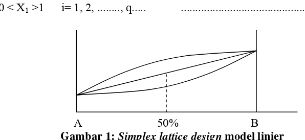 Gambar 1: Simplex lattice design model linier 