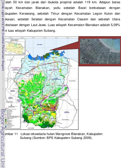 Gambar 11   Lokasi ekowisata hutan Mangrove Blanakan, Kabupaten     