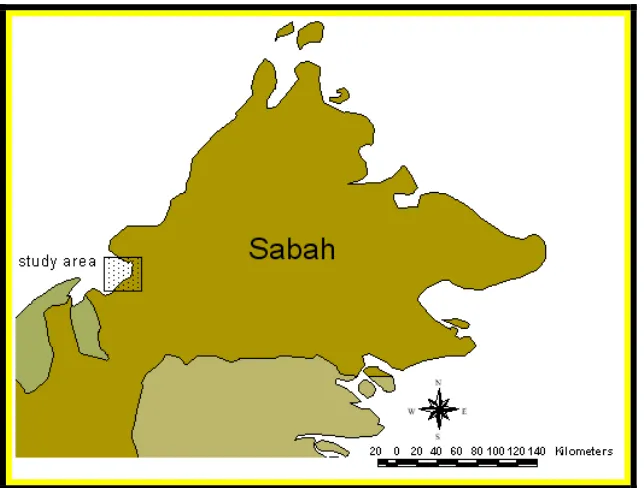 Figure 2. Map of Sabah and the study area